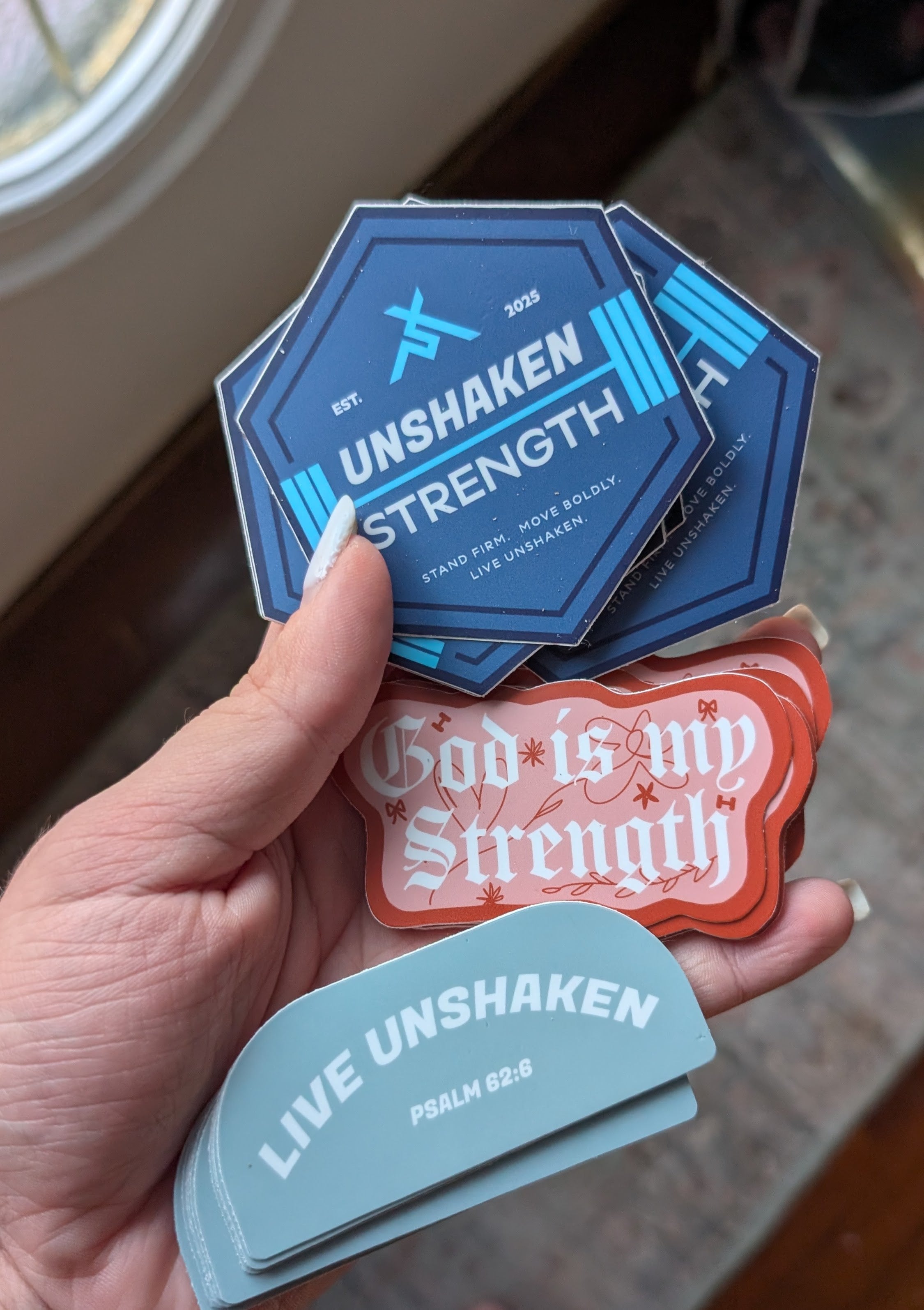 Unshaken Strength Stickers - Pack of 3