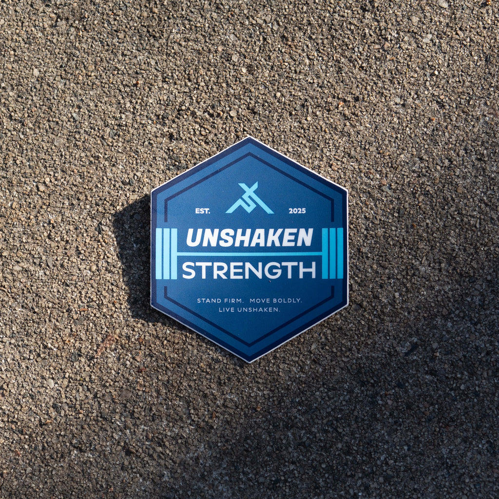 Unshaken Strength Badge Logo Sticker