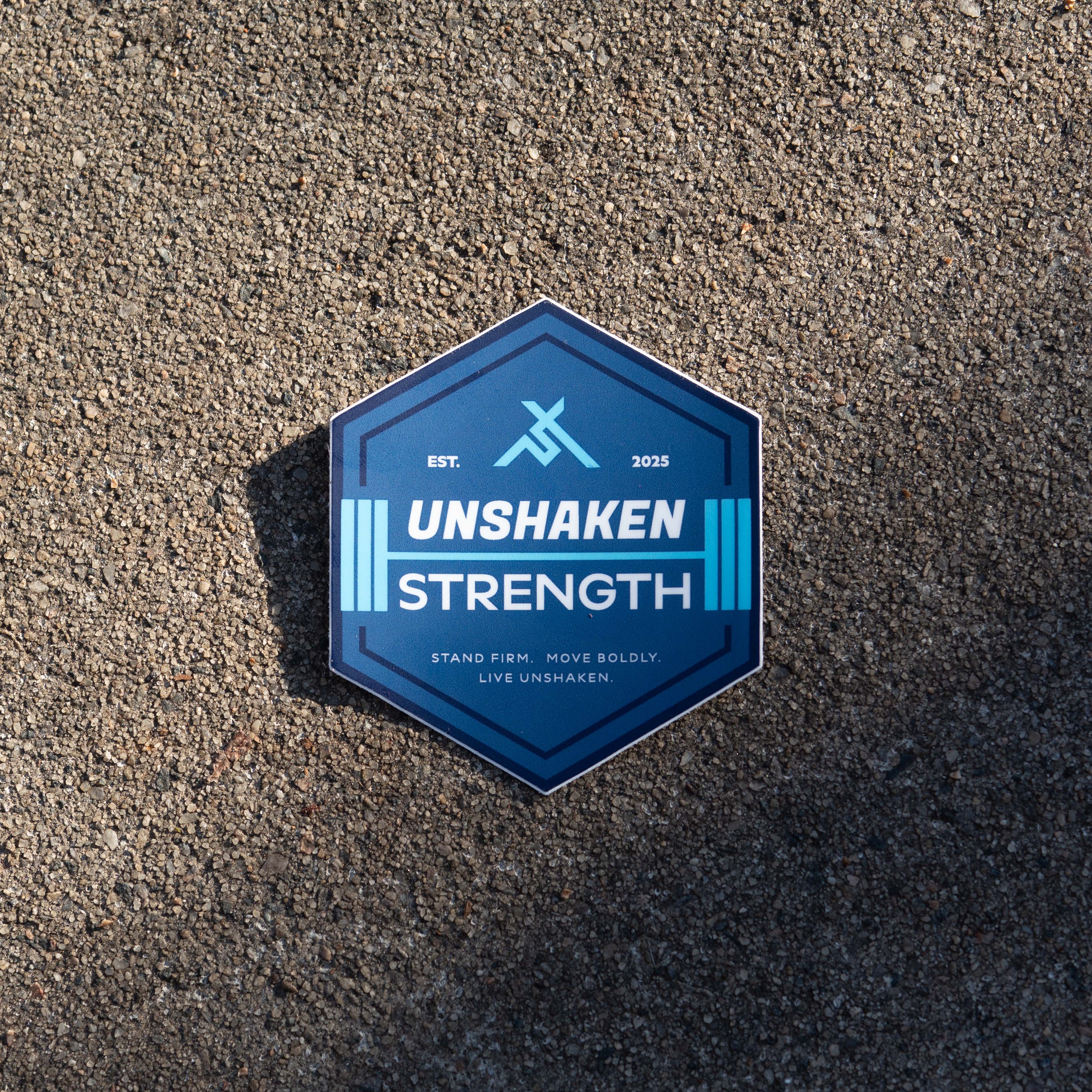 Unshaken Strength Badge Logo Sticker