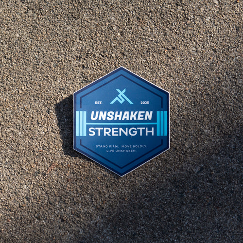 Unshaken Strength Badge Logo Sticker
